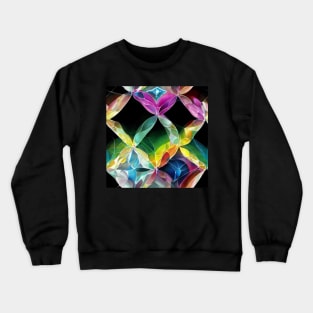 Asymmetric Rainbow crystal pattern Crewneck Sweatshirt